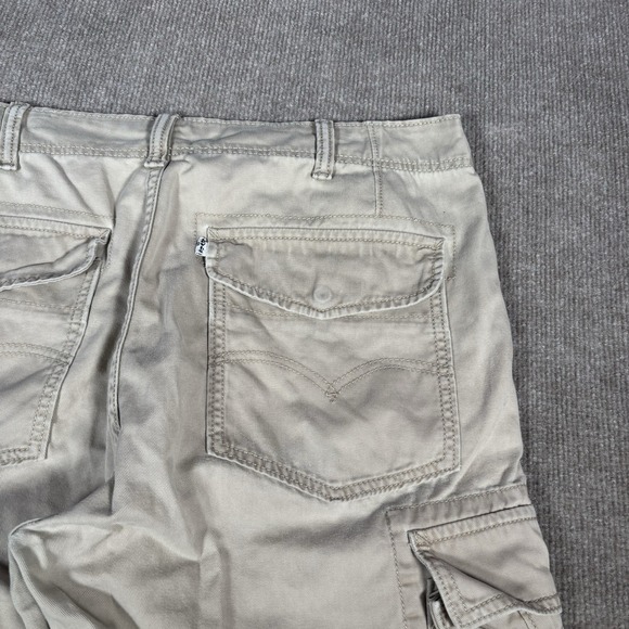 Levis Cargo Shorts Mens 33 Ivory Beige Cotton Baggy Heavy Workwear Skater Y2K - Picture 3 of 9